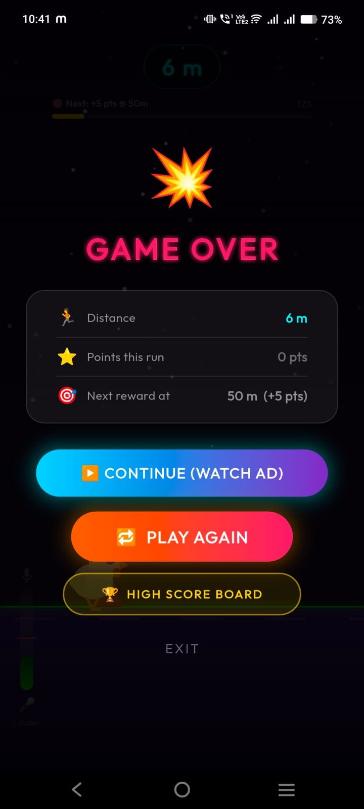 UnboxMovie game over screen